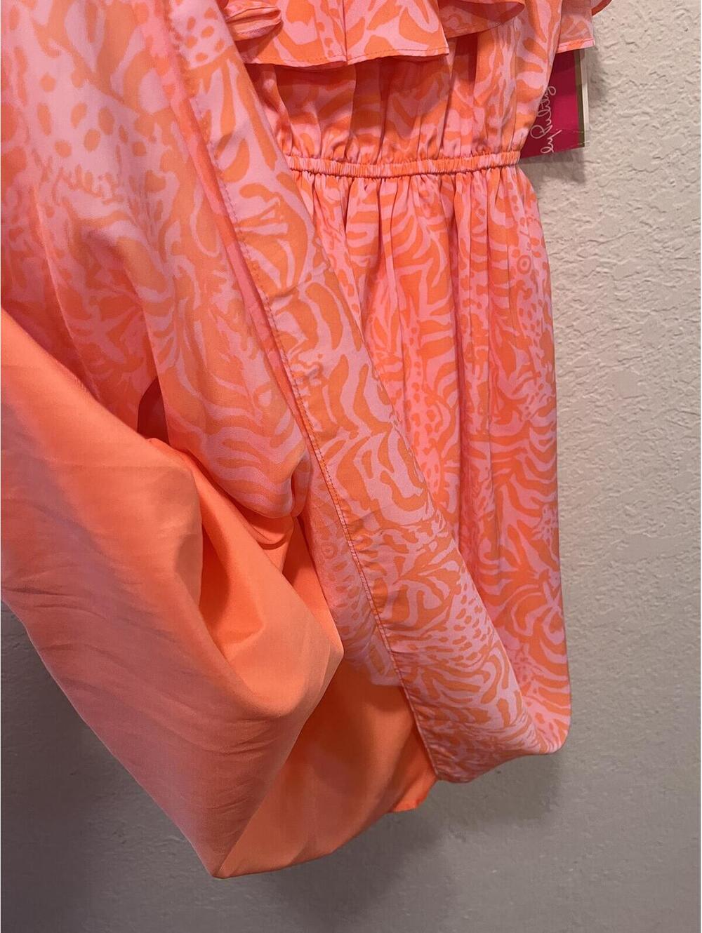 Lilly Pulitzer Pink Orange Ruffle Sundress Small NWT - Picture 10 of 11